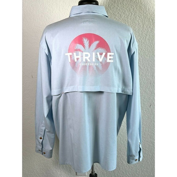 Orvis Trout Bum Men's Vented Fishing Outdoor Blue Long Sleeve Shirt‎ Size 2XL - Picture 1 of 12